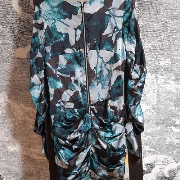 Silk Mini Dress Size XS Guess by Marciano Bodycon Clubwear Long Sleeve - Picture 7 of 15